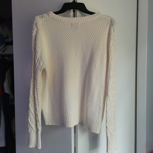 ANA Cream Sweater with Beads and Fringe - Picture 3 of 7